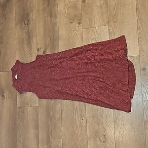 vintage Red/Maroon rib sweater knit dress us women's small